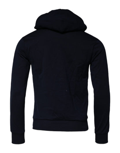 Dolce & Gabbana Schwarzes Crown Baumwoll-Sweatshirt mit Kapuze Pullover