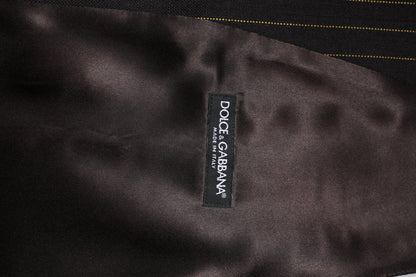 Dolce & Gabbana Schwarz gestreift Wolle Formal Herren Weste Weste