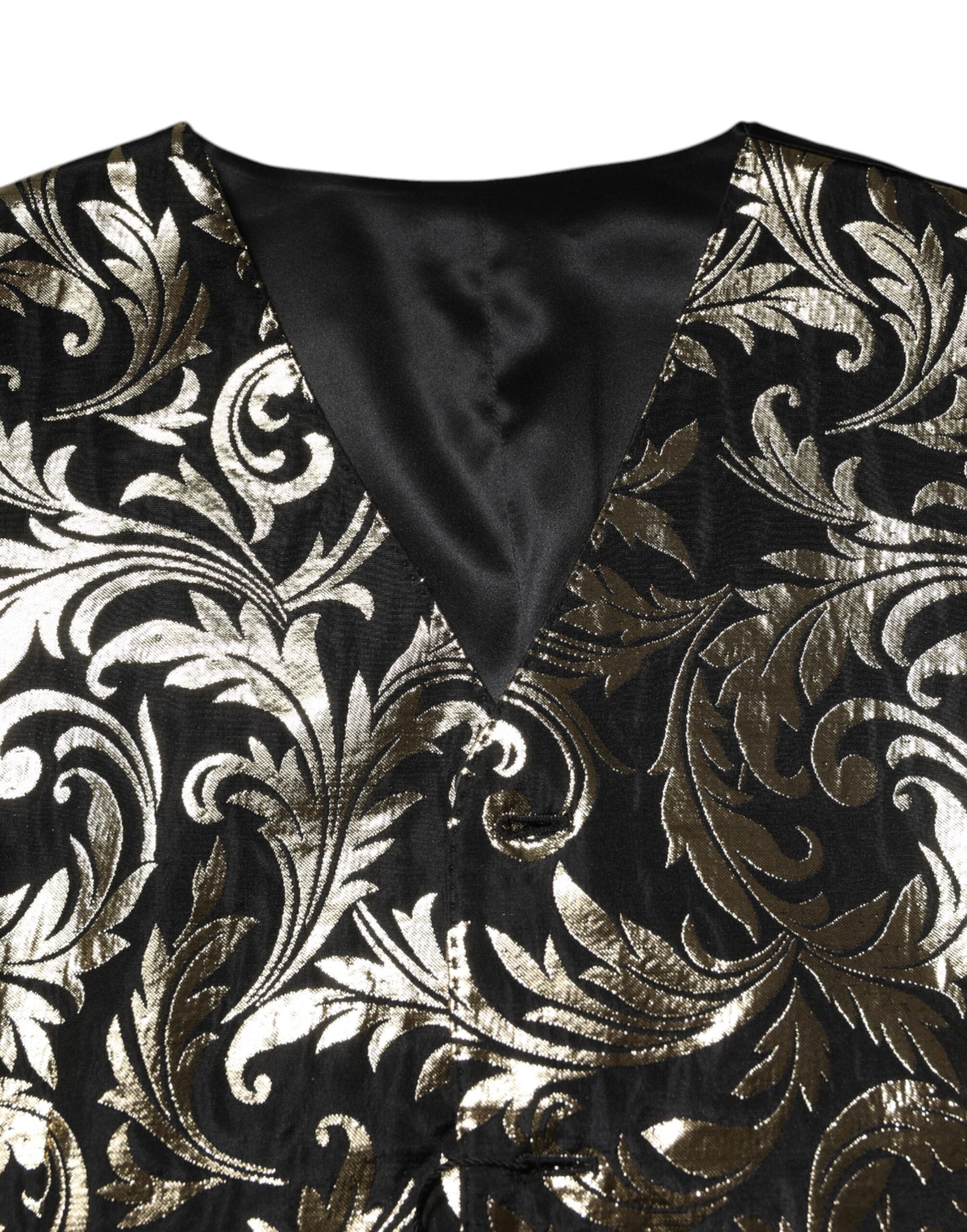 Dolce & Gabbana Schwarz Gold Jacquard Formal Herren Weste Weste