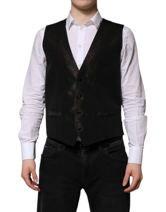 Dolce & Gabbana Dunkelbraun Kleid Formal Männer Weste Weste
