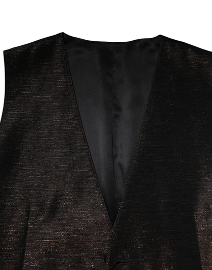 Dolce & Gabbana Dunkelbraun Kleid Formal Männer Weste Weste
