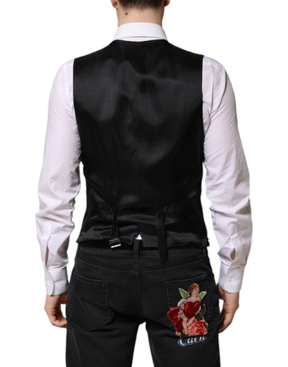 Dolce & Gabbana Rotes Paillettenkleid Formelle Männer Weste Weste