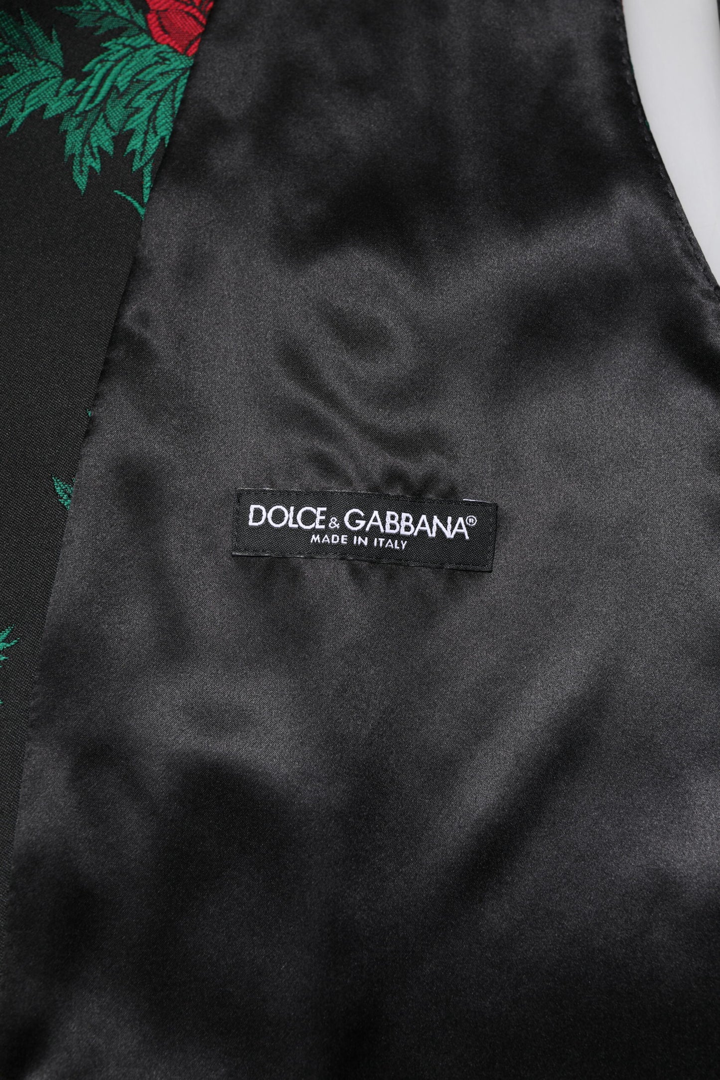 Dolce & Gabbana Rote Blumen Brokat Formal Männer Weste Weste