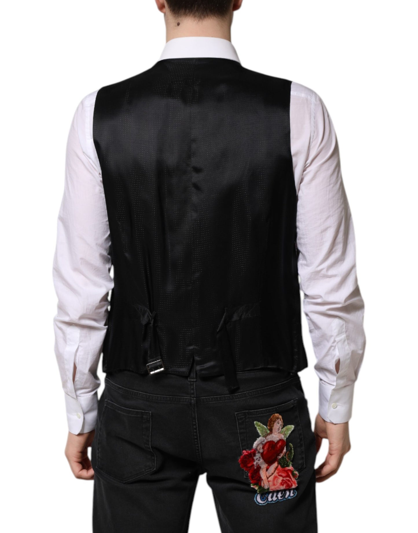 Dolce & Gabbana Lila Paillettenkleid Formelle Weste Weste