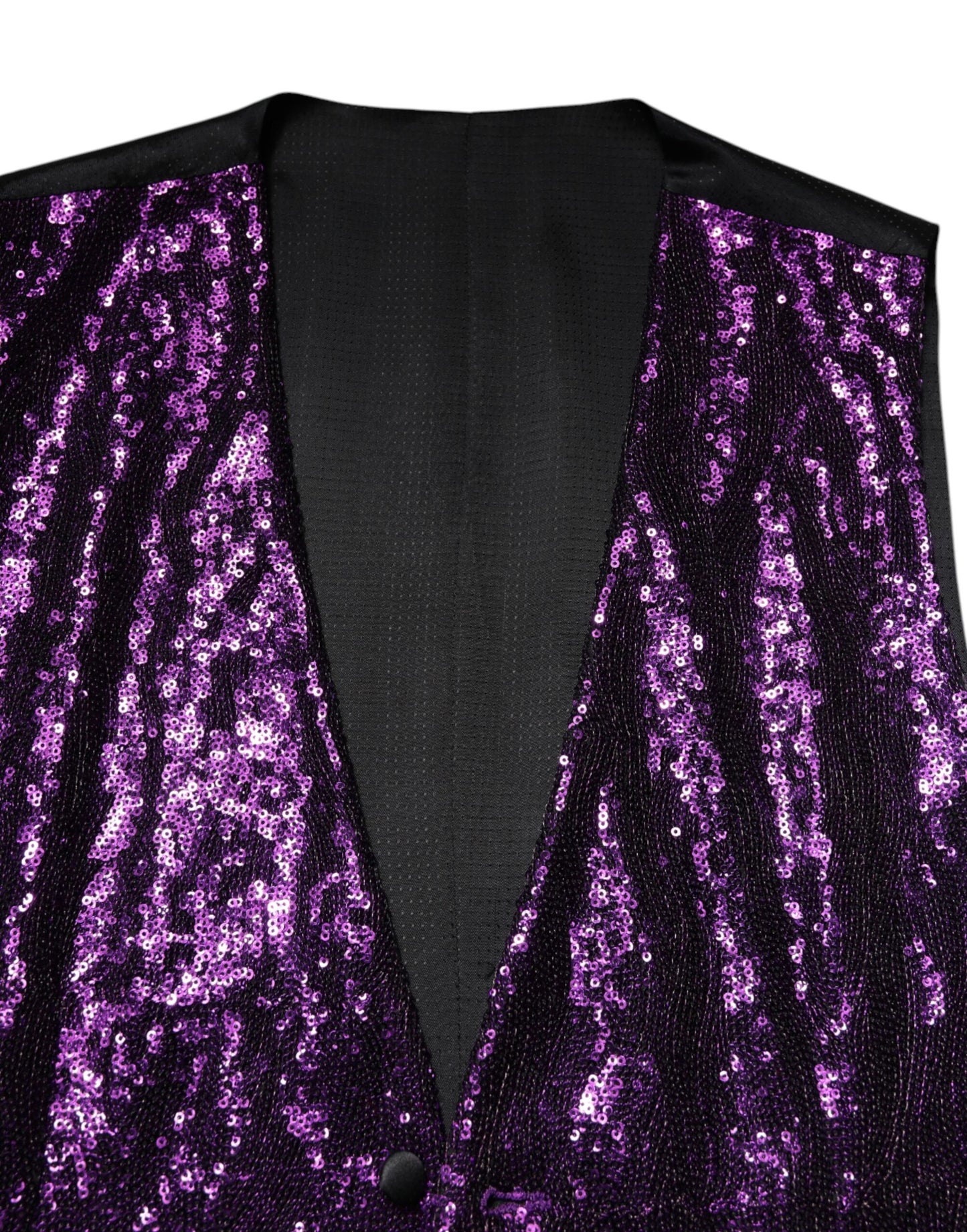 Dolce & Gabbana Lila Paillettenkleid Formelle Weste Weste