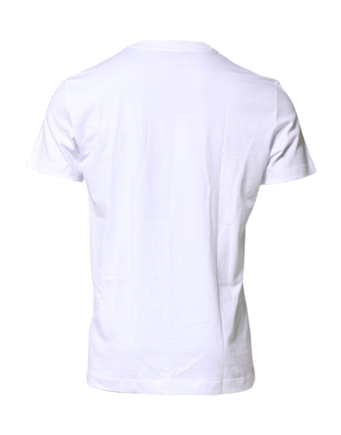 Dolce & Gabbana Weißes T-Shirt mit Rundhalsausschnitt und Logo-Stickerei