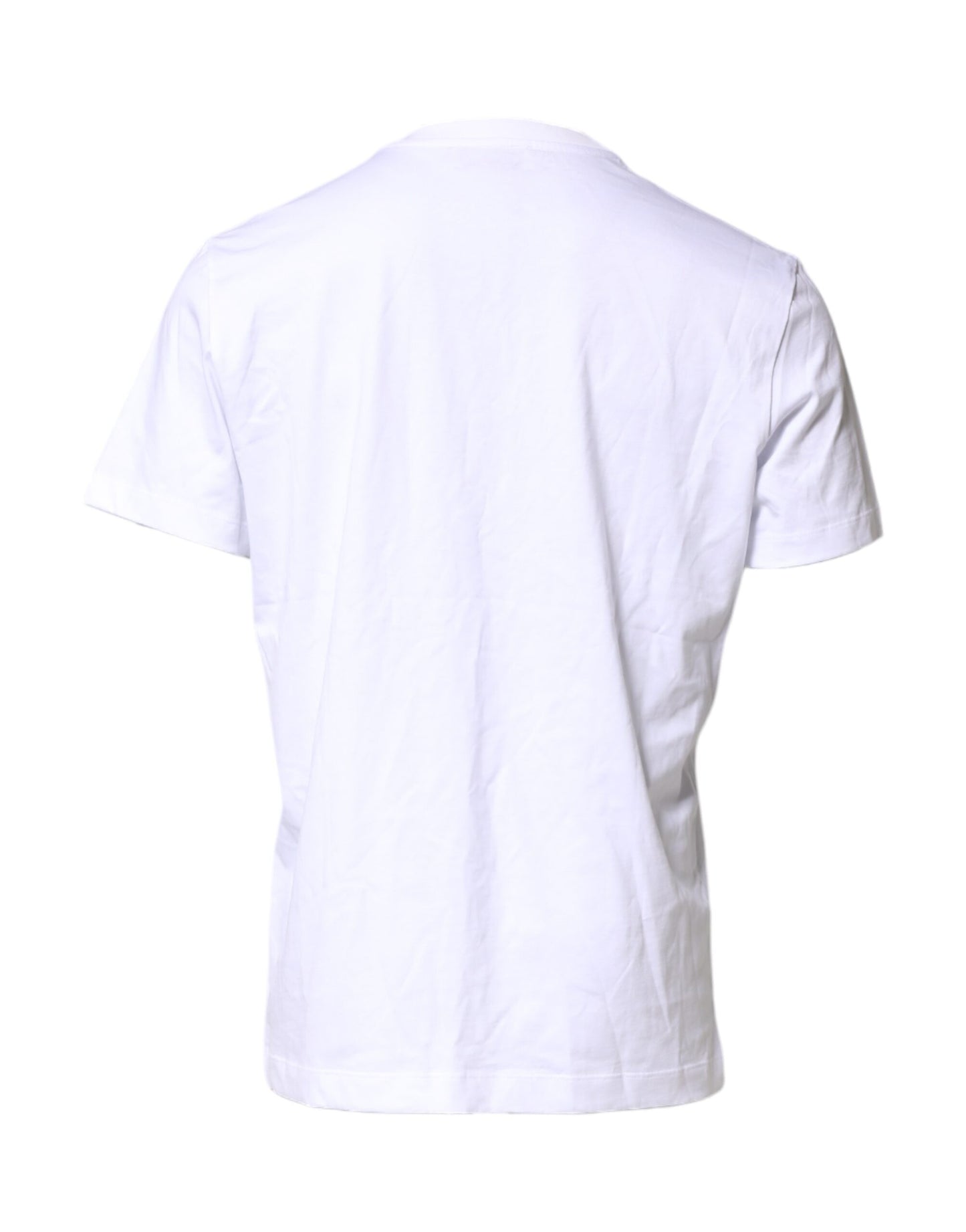 Dolce & Gabbana Weißes T-Shirt mit Rundhalsausschnitt und Logo-Stickerei