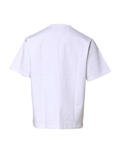 Dolce & Gabbana Weißes Baumwoll-T-Shirt mit kurzen Ärmeln und Rundhalsausschnitt