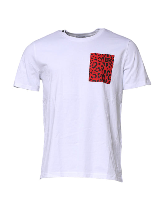 Dolce & Gabbana Weißes Baumwoll-T-Shirt mit kurzen Ärmeln und Rundhalsausschnitt