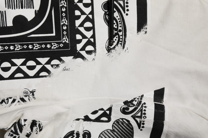 Dolce & Gabbana Weißes T-Shirt mit Logo-Bandana-Druck aus Baumwolle