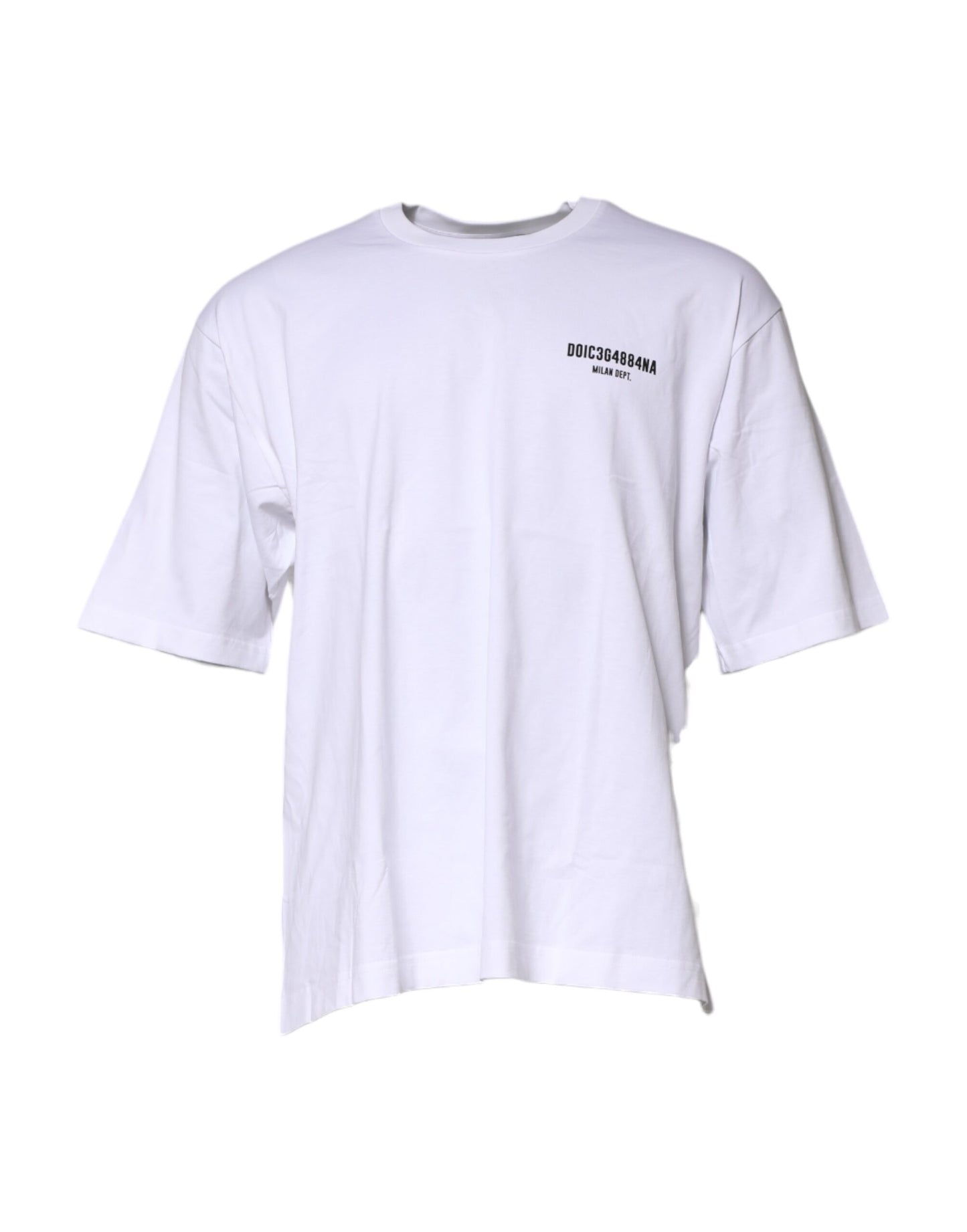 Dolce & Gabbana Weißes T-Shirt mit Rundhalsausschnitt und Logodruck aus Baumwolle