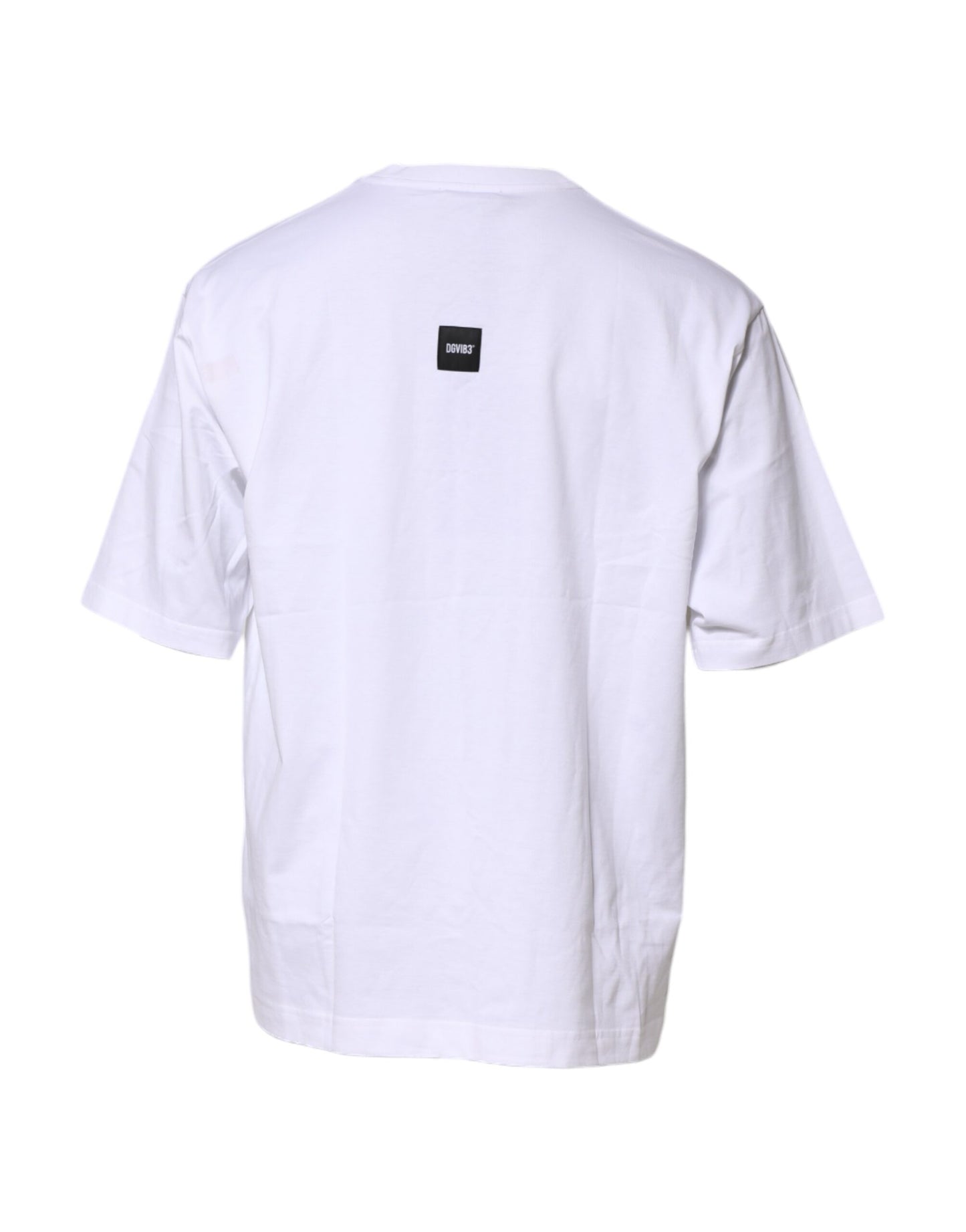 Dolce & Gabbana Weißes T-Shirt mit Rundhalsausschnitt und Logodruck aus Baumwolle