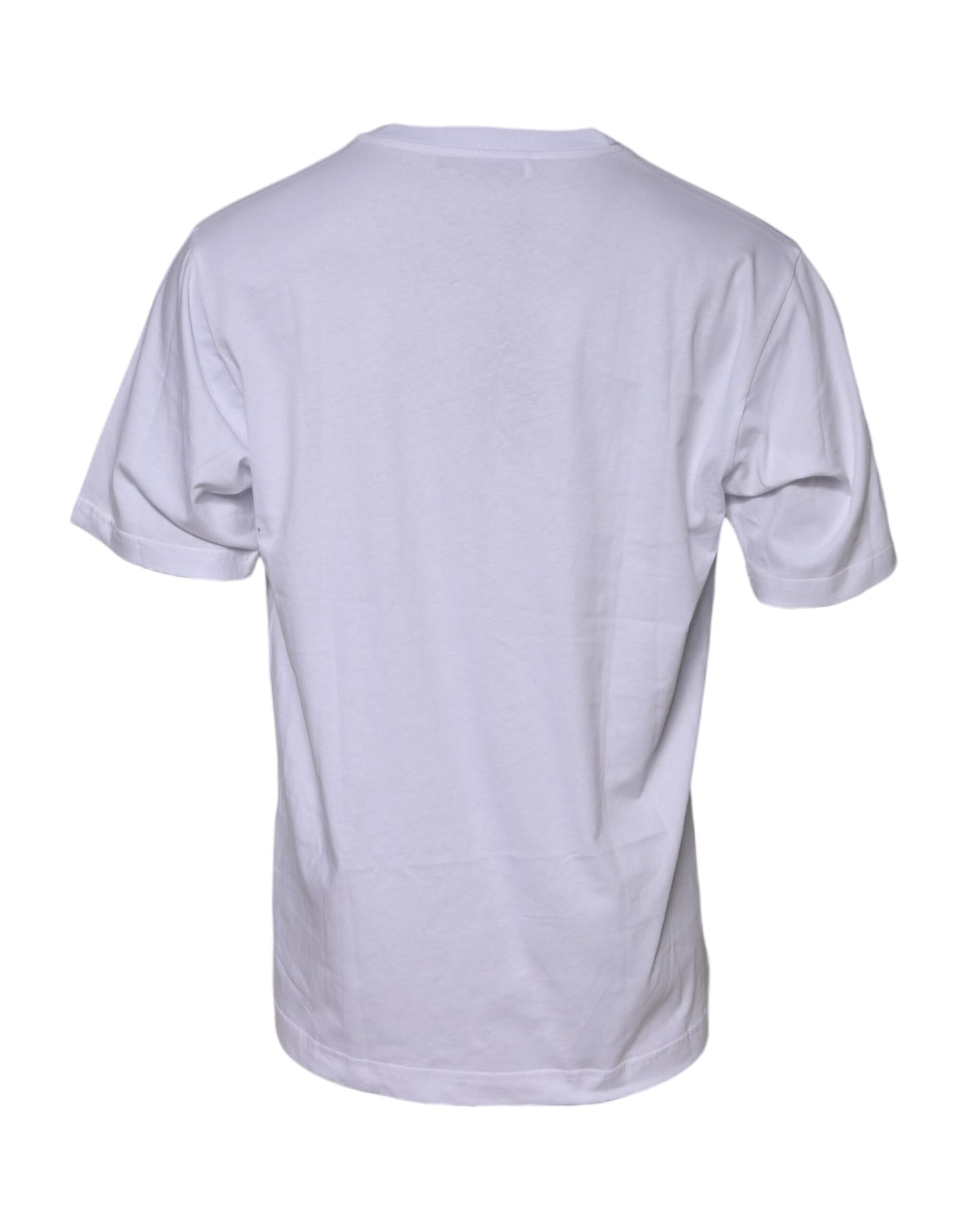 Dolce & Gabbana Weißes T-Shirt mit Rundhalsausschnitt und Logodruck aus Baumwolle