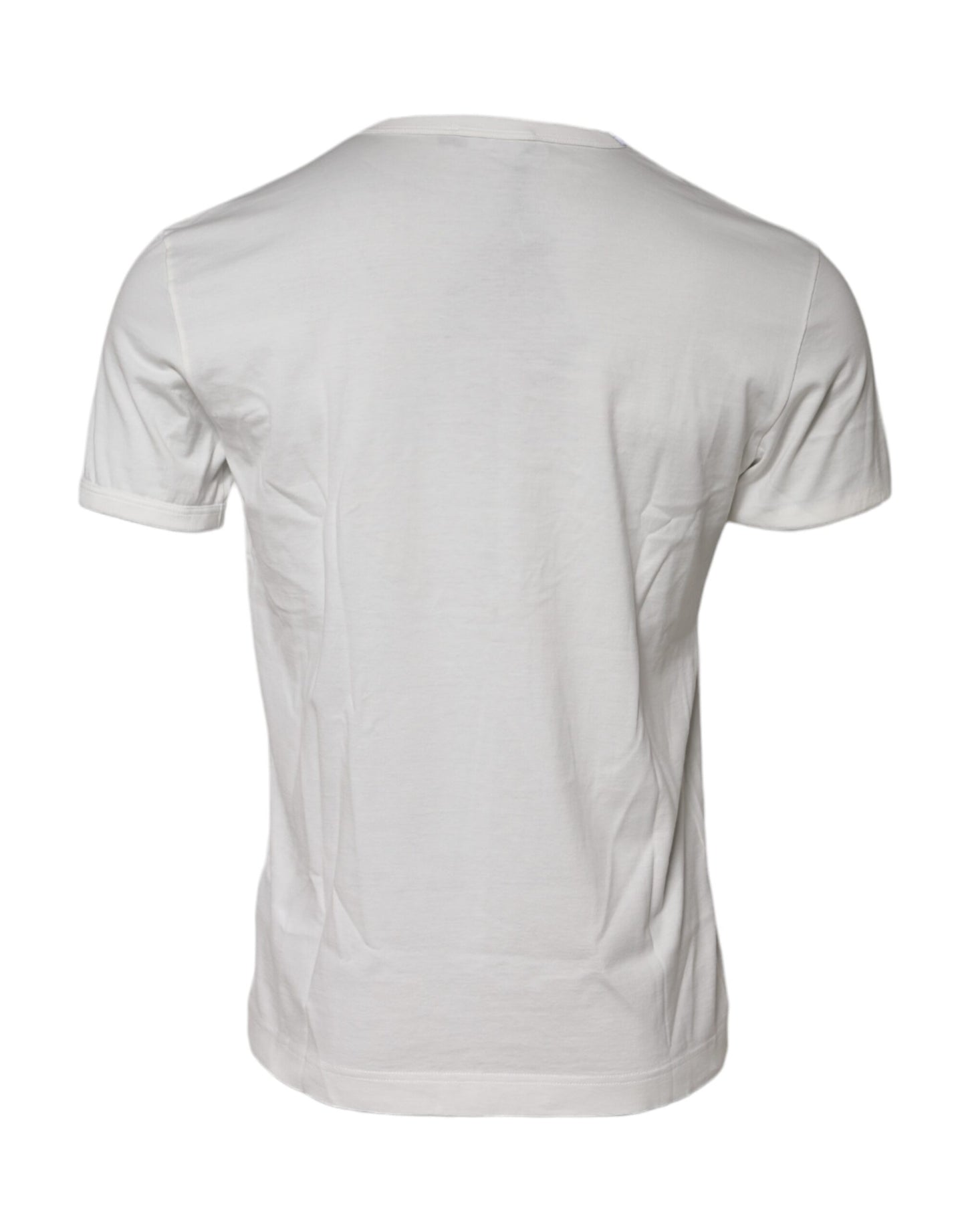Dolce & Gabbana Weißes Baumwoll-T-Shirt mit DG-Kronenprägung
