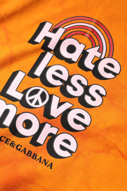 Dolce & Gabbana Orange lila bedrucktes T-Shirt mit Rundhalsausschnitt