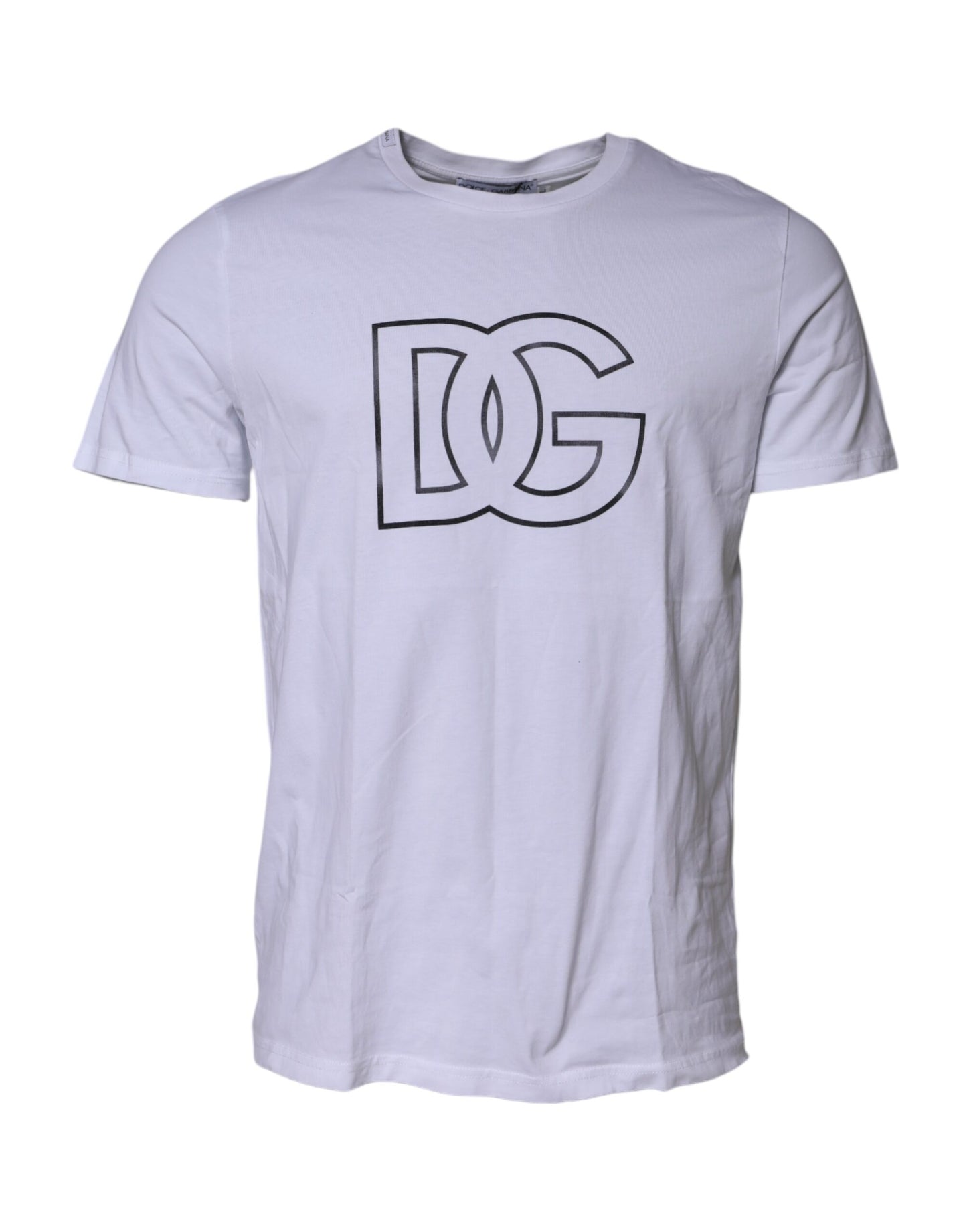 Dolce & Gabbana Weißes DG Logo Print Kurzarm-T-Shirt