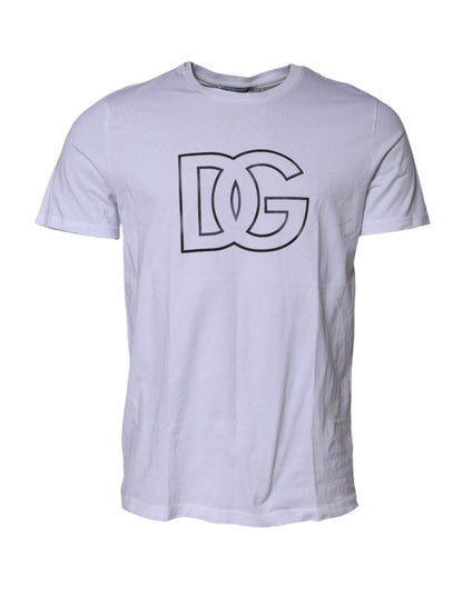 Dolce & Gabbana Weißes DG Logo Print Kurzarm-T-Shirt