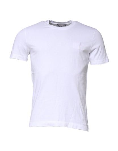 Dolce & Gabbana Weißes Baumwoll-T-Shirt mit Rundhalsausschnitt und kurzen Ärmeln