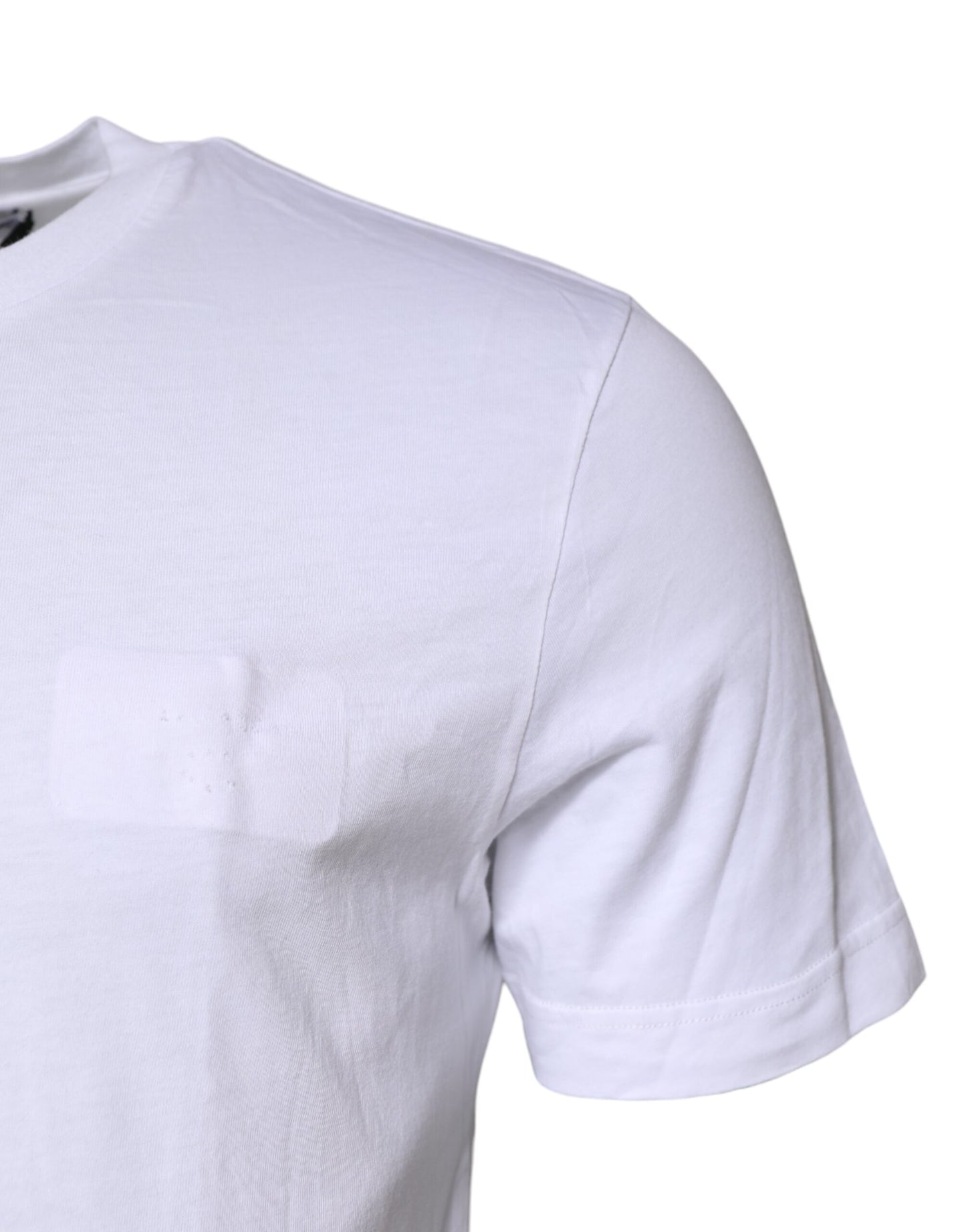 Dolce & Gabbana Weißes Baumwoll-T-Shirt mit Rundhalsausschnitt und kurzen Ärmeln
