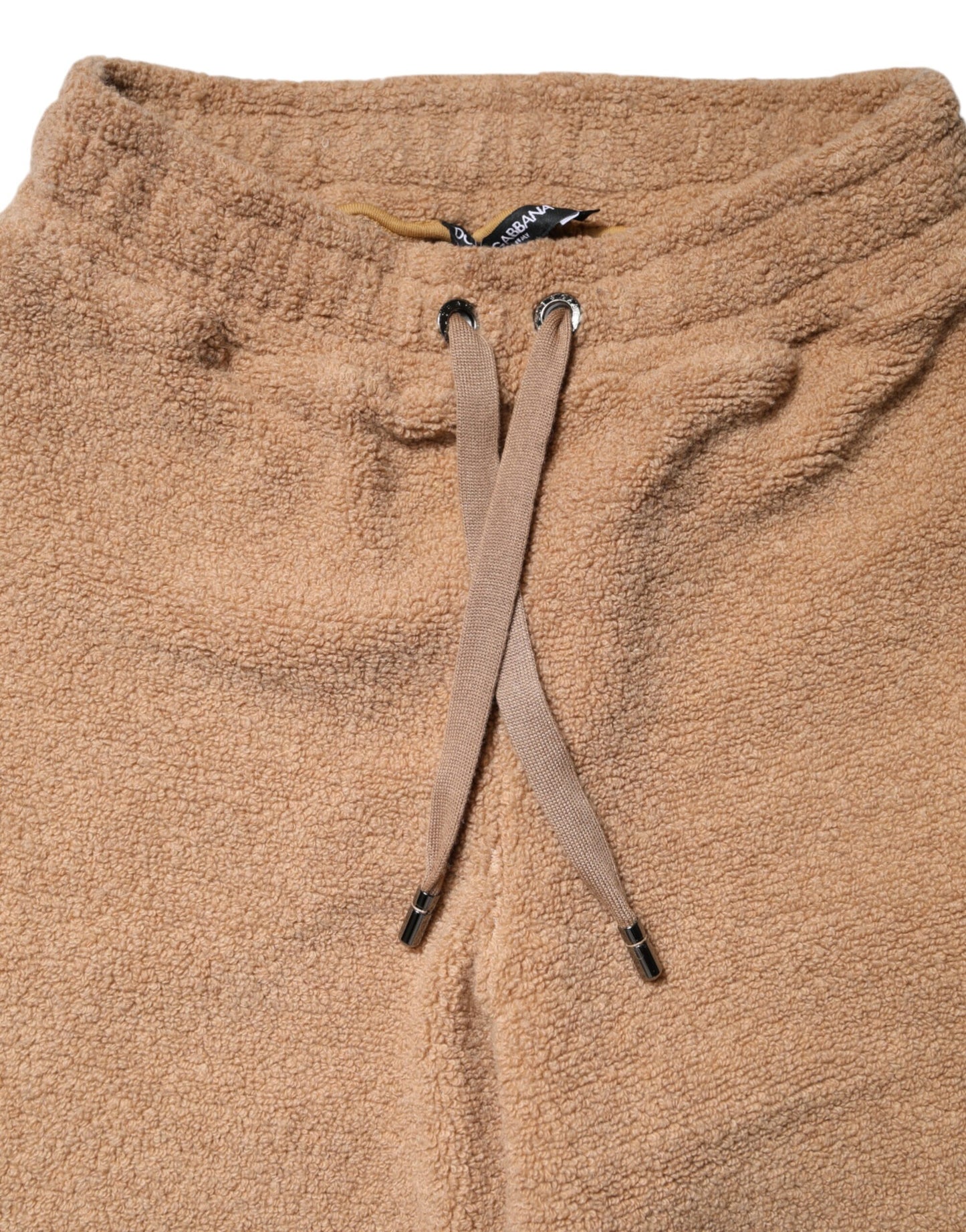 Dolce & Gabbana Braune Logo-Plakette Sweatpants Gerade Hose