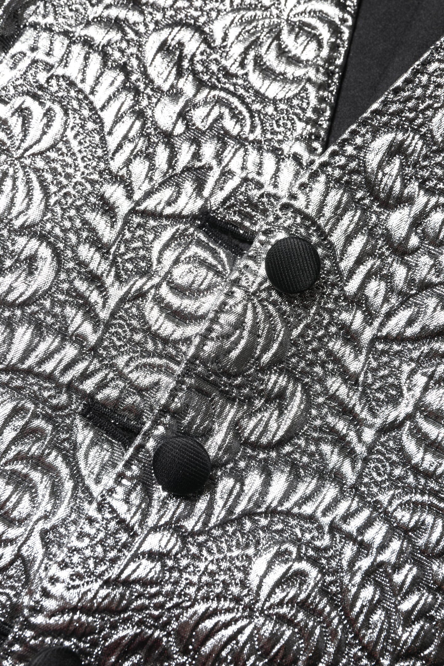 Dolce & Gabbana Silbernes ärmelloses Jacquard-Westenoberteil mit Blumenmuster