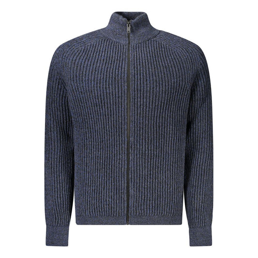 Hugo Boss Blaue Wolle Herren Strickjacke