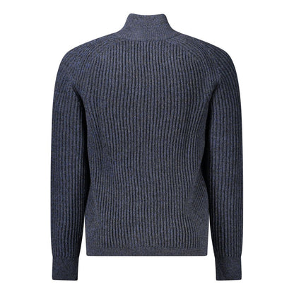 Hugo Boss Blaue Wolle Herren Strickjacke