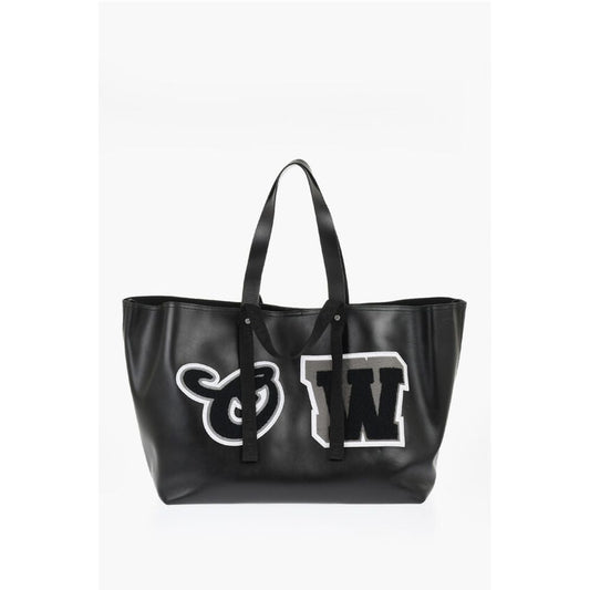 Off-White DAY OFF VARSITY Wochenendtasche aus Leder mit kontrastierenden Aufnähern