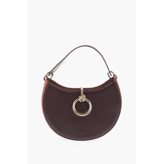 Chloé Einfarbige Hobo-Tasche aus Leder mit Wildleder-Detail