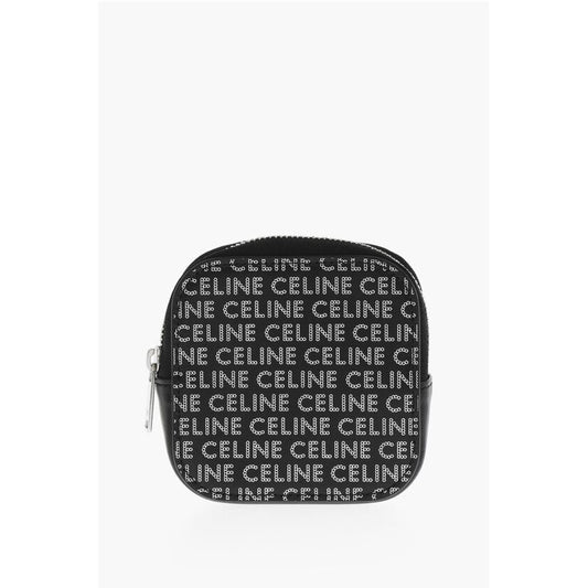 Celine All-Over-Logo-Geldtasche aus Leder