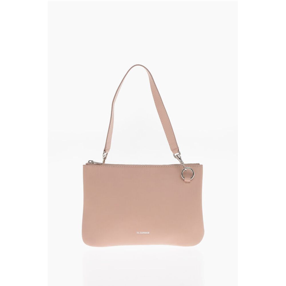 Jil Sander Leder Clutch mit abnehmbarem Riemen