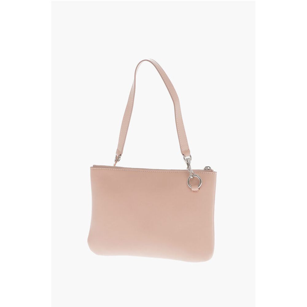 Jil Sander Leder Clutch mit abnehmbarem Riemen