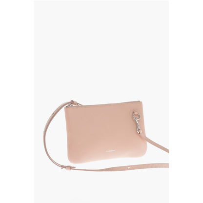 Jil Sander Leder Clutch mit abnehmbarem Riemen