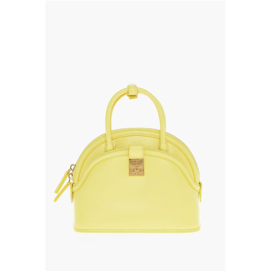 MCM ANNA Crossboby Tasche aus Leder mit goldener Metall-Logo-Plakette