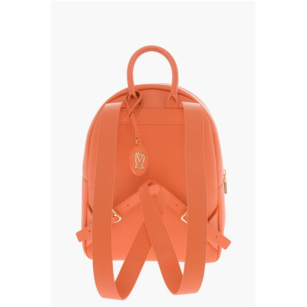 Moschino LOVE Rucksack aus strukturiertem Kunstleder mit goldenem Logo