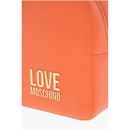 Moschino LOVE Rucksack aus strukturiertem Kunstleder mit goldenem Logo