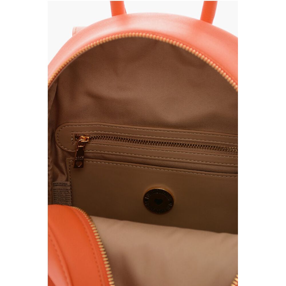 Moschino LOVE Rucksack aus strukturiertem Kunstleder mit goldenem Logo