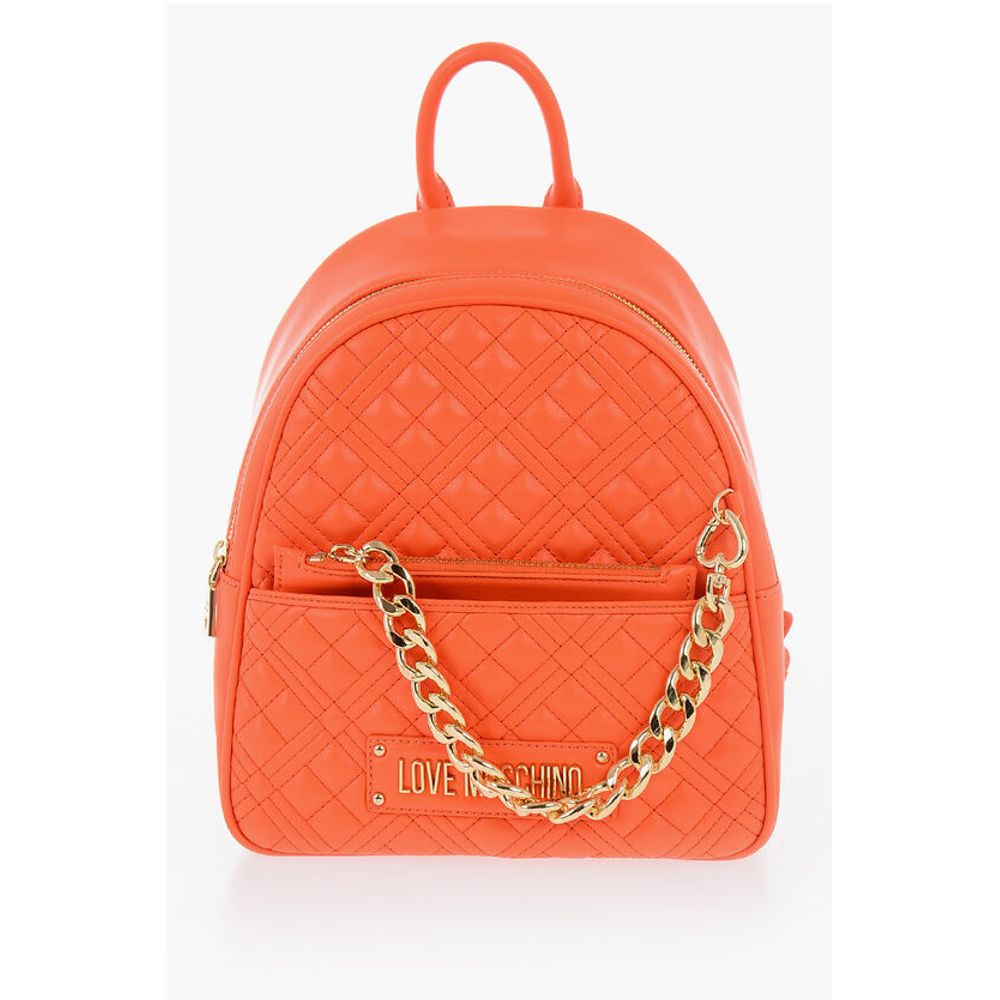 Moschino LOVE Gesteppter Kunstlederrucksack mit passender Tasche