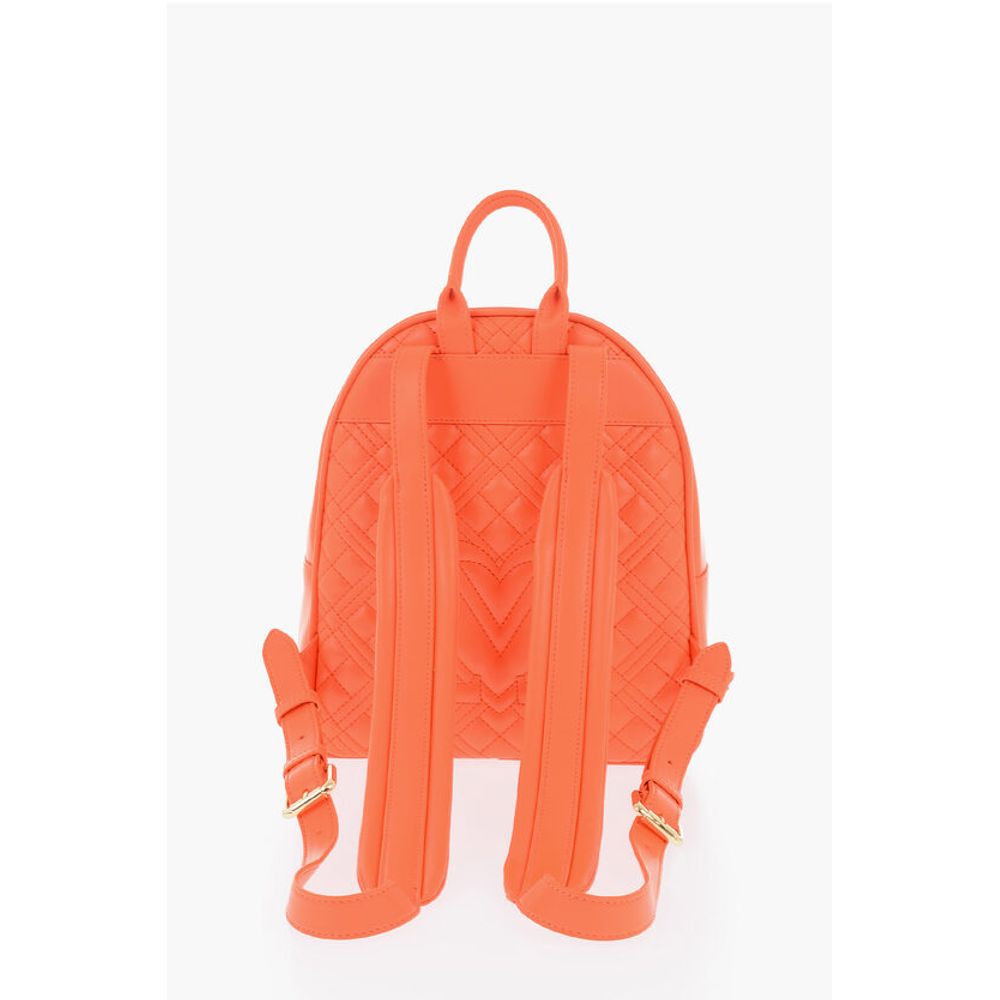 Moschino LOVE Gesteppter Kunstlederrucksack mit passender Tasche