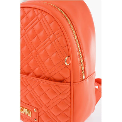 Moschino LOVE Gesteppter Kunstlederrucksack mit passender Tasche