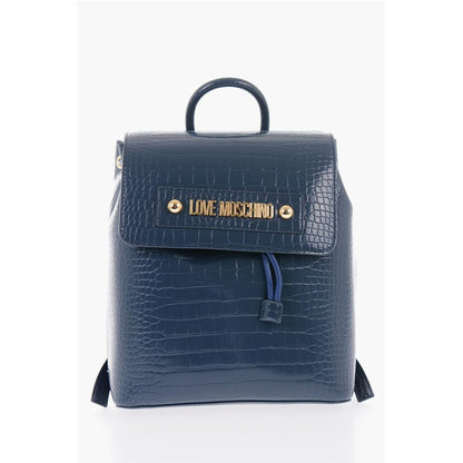 Moschino LOVE Kunstleder-Rucksack mit Krokodil-Effekt
