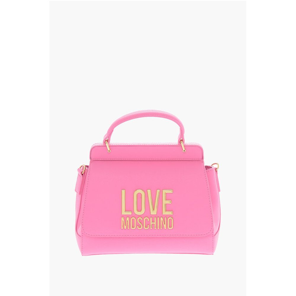 Moschino LOVE Mini-Tasche aus Kunstleder mit goldener Maxi-Plakette