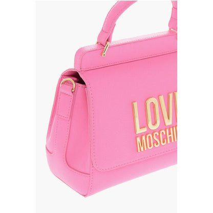 Moschino LOVE Mini-Tasche aus Kunstleder mit goldener Maxi-Plakette