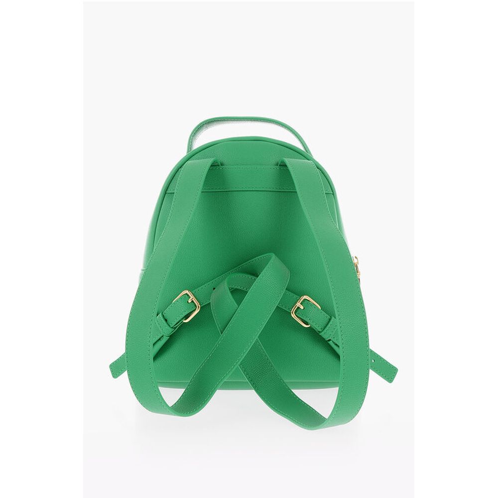 Moschino LOVE Rucksack aus einfarbigem Kunstleder mit goldenem Logo