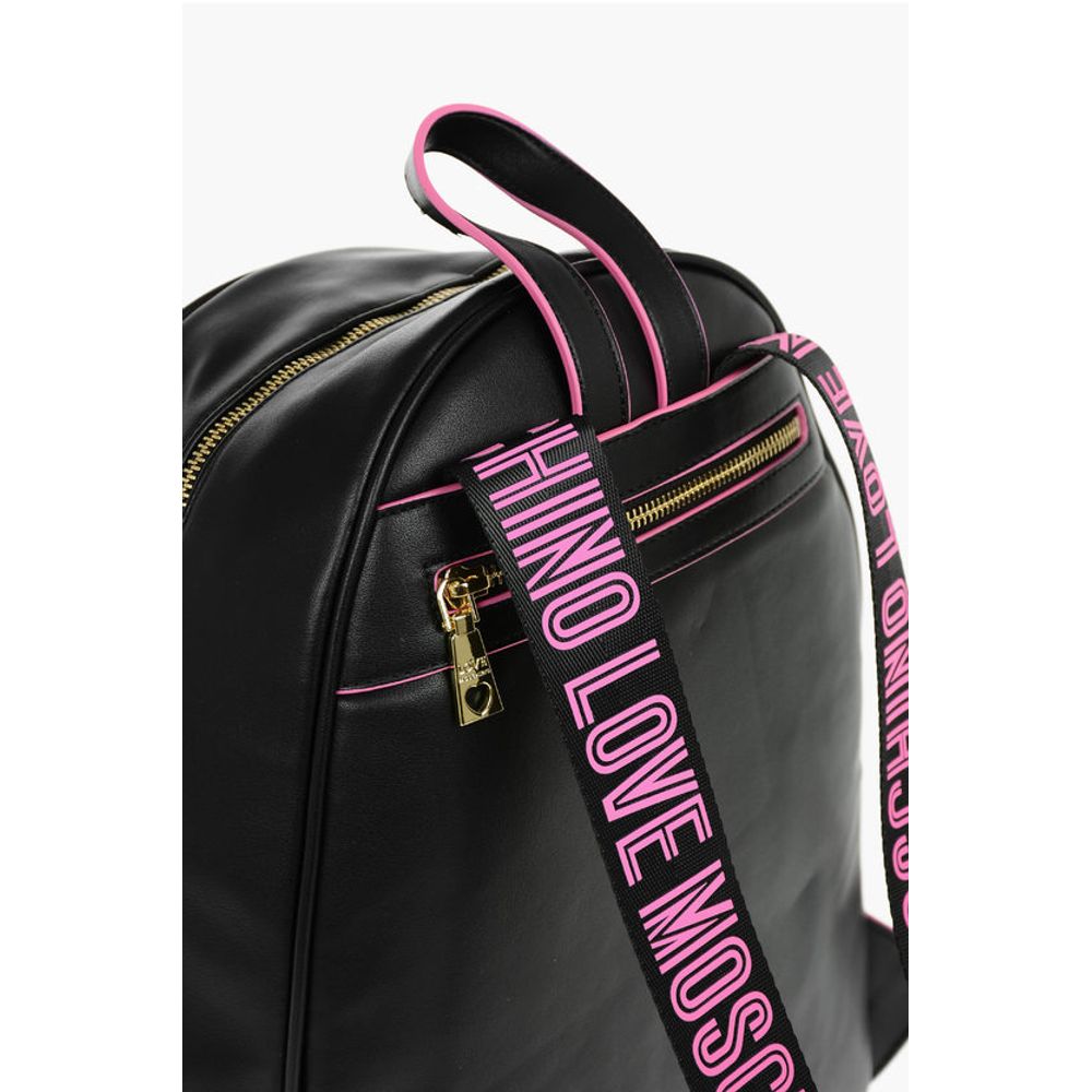 Moschino LOVE Rucksack mit Logo-Schulterriemen aus Kunstleder SAFETY