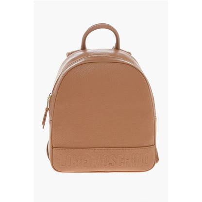 Moschino LOVE Rucksack aus strukturiertem Kunstleder mit geprägtem Logo