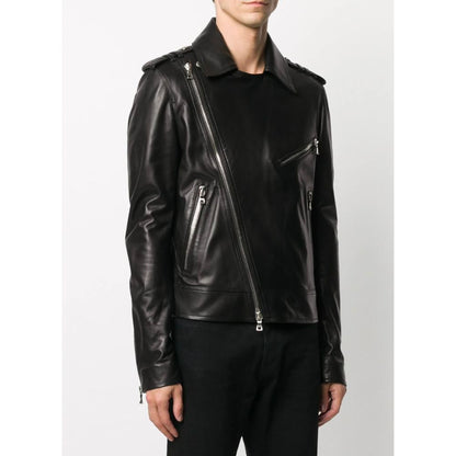 Balmain Schwarze Lederjacke