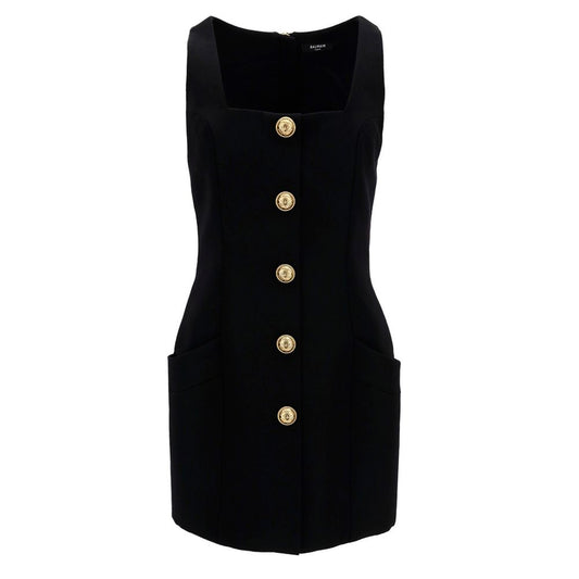 Balmain Schwarzes Kleid aus Wolle für Frauen