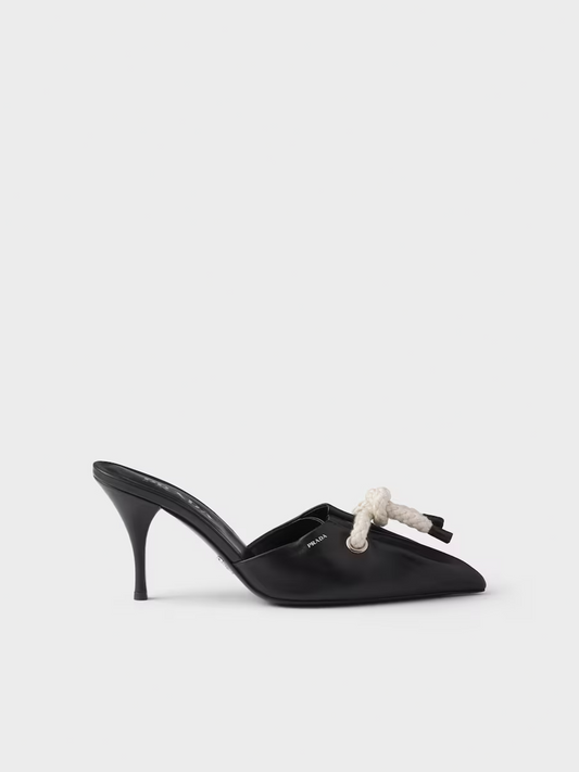 Prada Schwarze Nappaleder-Sandalen mit Seilzug