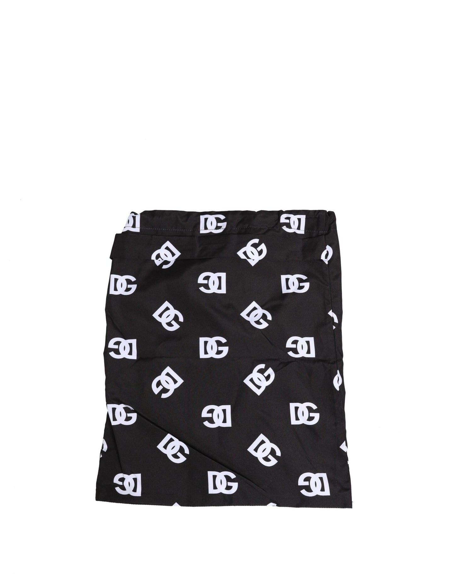 Dolce & Gabbana Schwarzes Nylon Logo Print Beachwear Brief Bademode